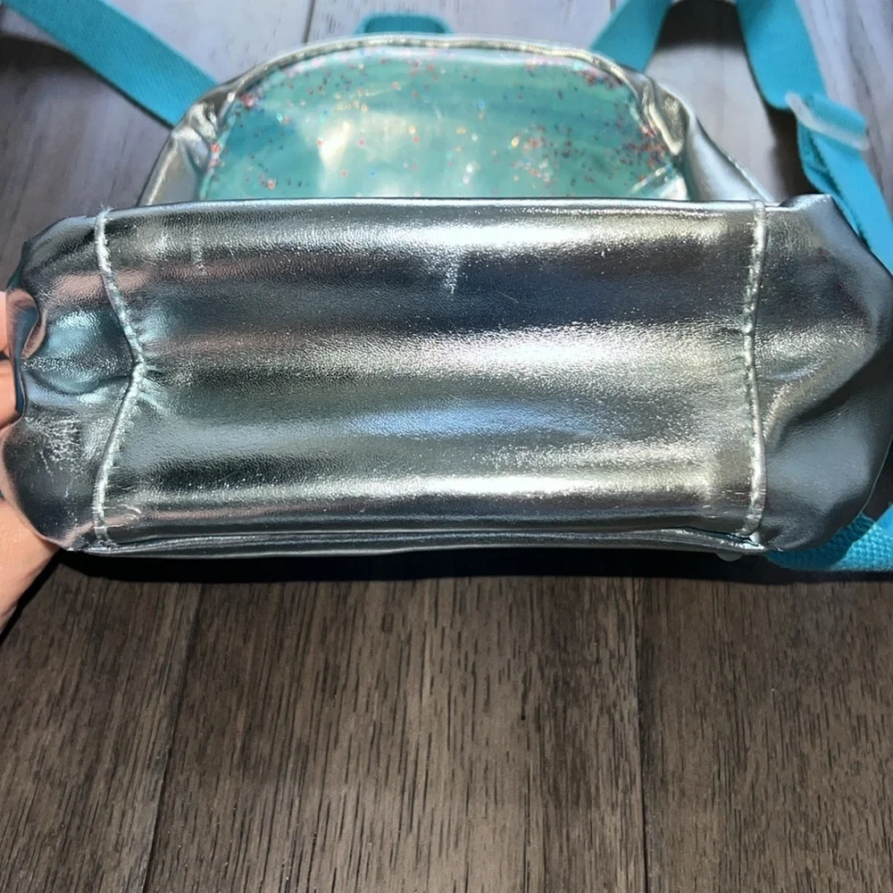 Iridescent like unicorn glitter confetti mini backpack